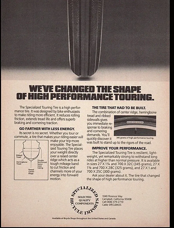 1980 Specialized Touring tires-ORIGINAL Bike Bicycle Print ad / mini poster