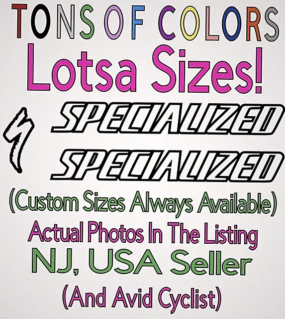 3 Piece Specialized Bicycles OUTLINE Die Cut Vinyl Decal Set Bikes Cycling MTB