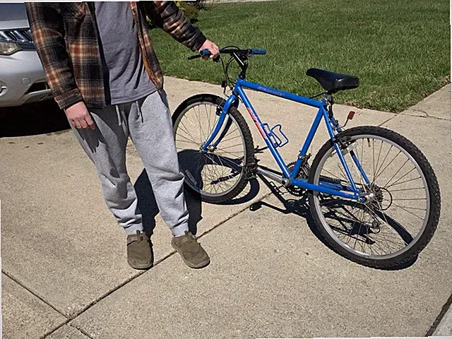 Beautiful Blue Vintage Rockhopper Mountain Bike.