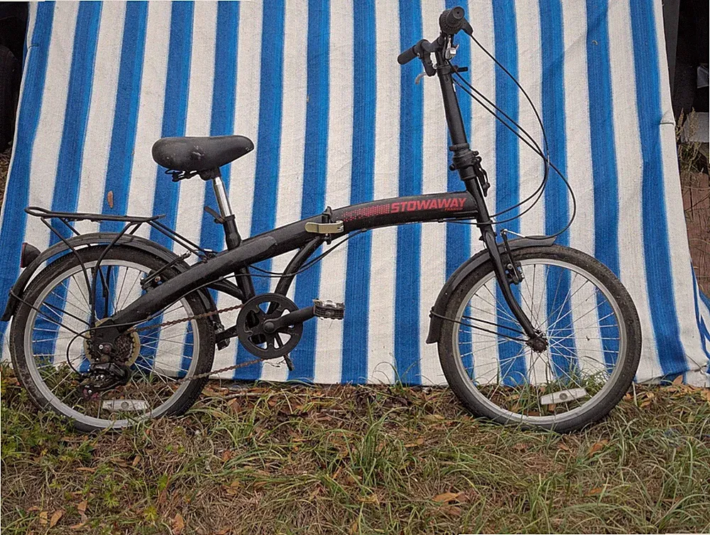 Black Stowaway Folding Bike 24" Travel Geared Bicycle Shop Trade In Special USA