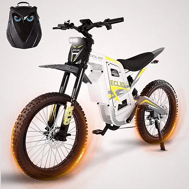 ECLIO Electric Dirt Bike for Adult Peak 5500W 40MPH Fat Tire Electric Motorcycle
