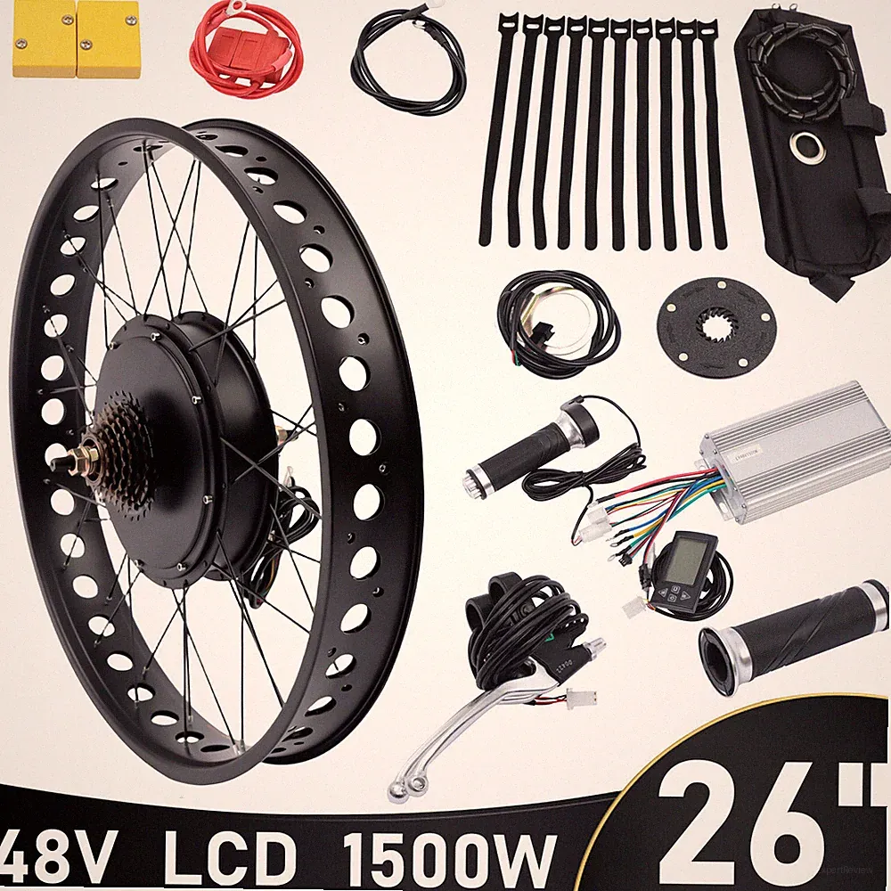 For 26" 48V 1500W E-Bike Fat Tire Bicycle Rear Wheel Hub Motor Conversion Kit