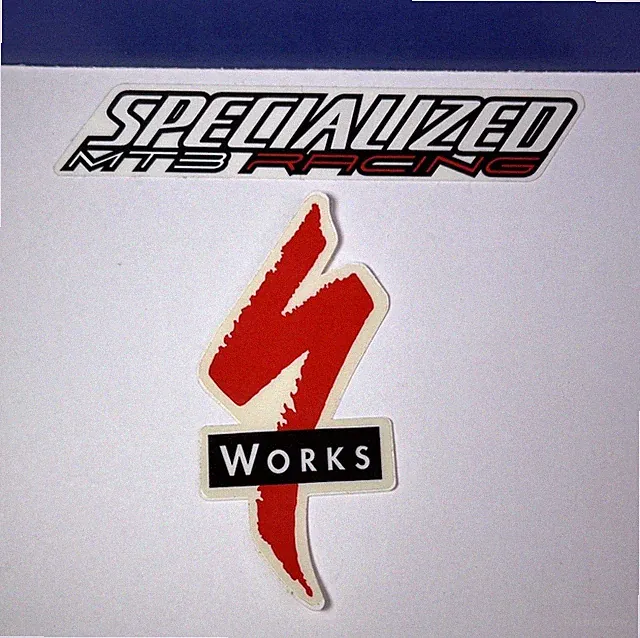 Lot of 2 - Specialized MTB Mountain Bike Racing Stickers 4.5" & 6" - VTG NOS