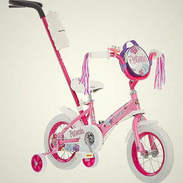 Petunia and Grit Kids Bike 2-4, Training Wheels, Push Handle