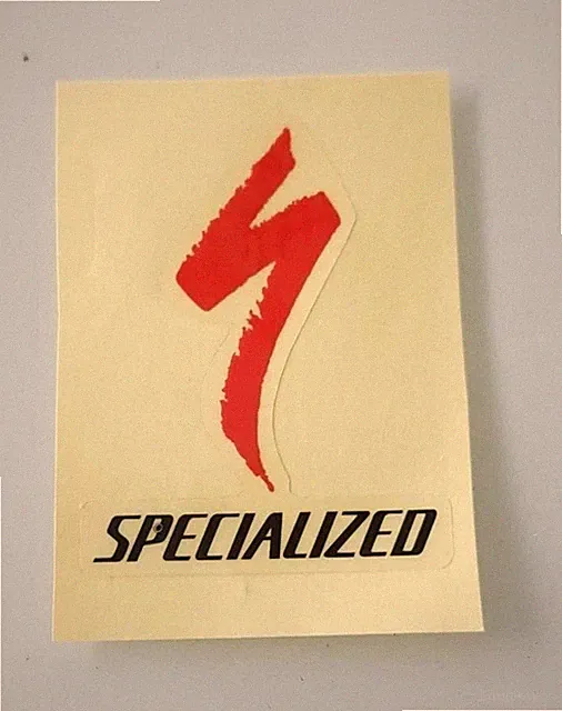 Specialized 2.5" x 1.75" die cut red on clear sticker x1