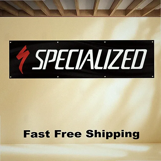 SPECIALIZED 2'X8' BANNER FLAG MOUNTAIN BIKE BICYCLE SUSPENSION