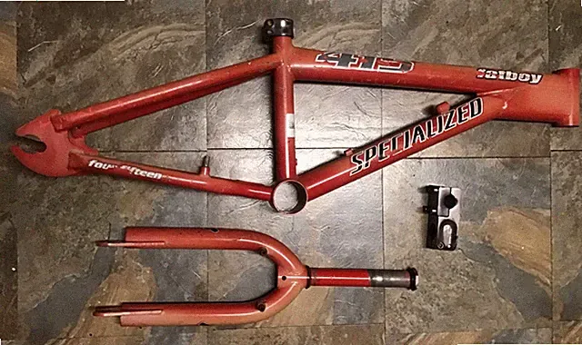 Specialized 20" BMX Bike Fatboy 415 Red Frame/Fork/Stem Vintage