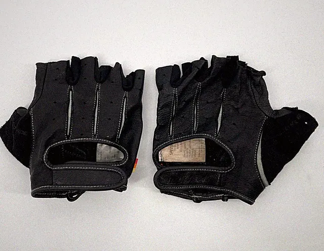 Specialized 74 men's XXL black short finger cycling genuine 100% leather Glove