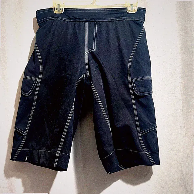 Specialized Mens Medium Padded Riding Biking Cargo Shorts Relaxed Fit Black