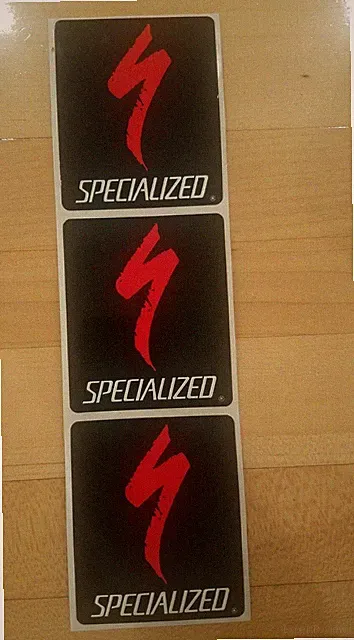 SPECIALIZED S-LOGO STICKERS-3 pack- black & red -World Champion - SHIPS ASAP