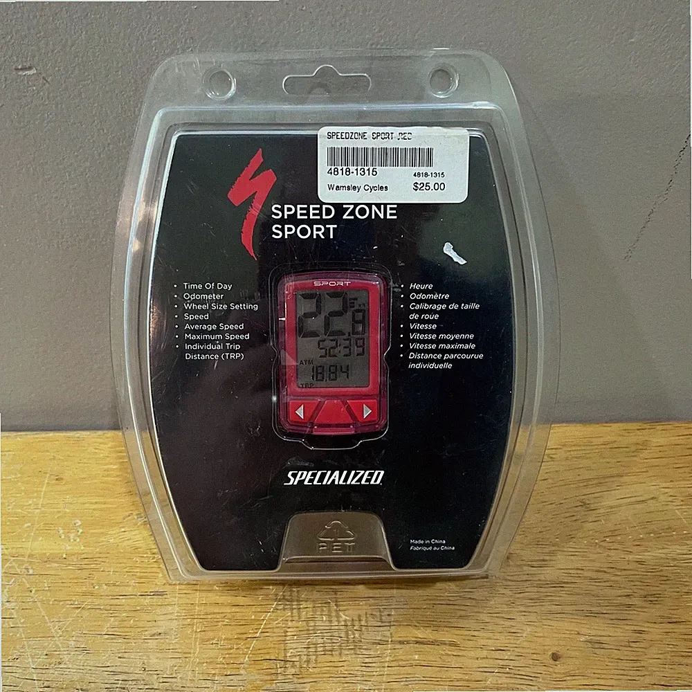 Specialized Speed Zone Sport Bicycle Computer Red Wired Speedometer Odometer NEW