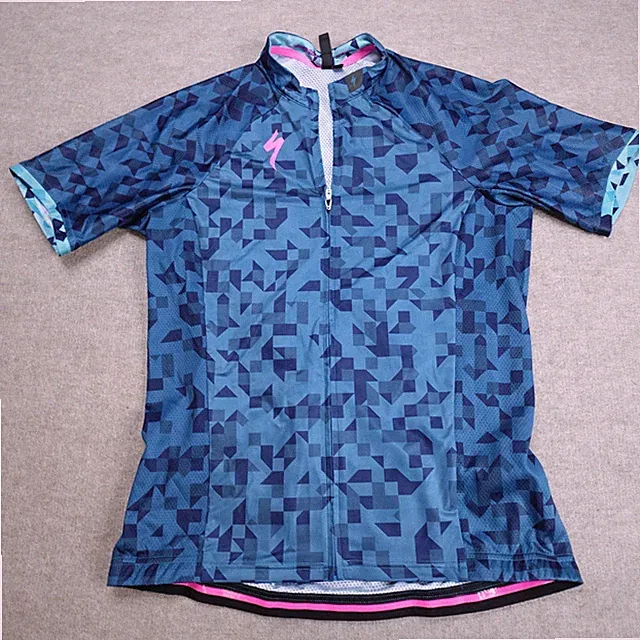 Specialized Womens Cycling Jersey Large Blue SL PRO Geometric Full Zip