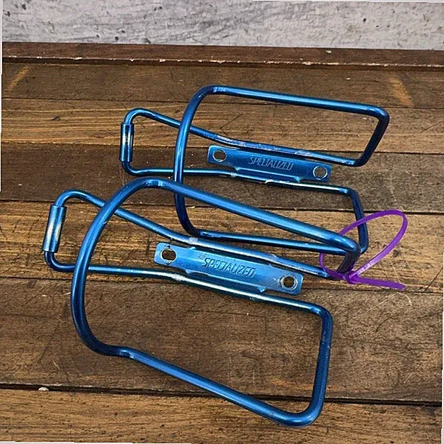 Vintage Specialized Water Bottle Cages Blue Ano Alloy Bike Holders Road MTB
